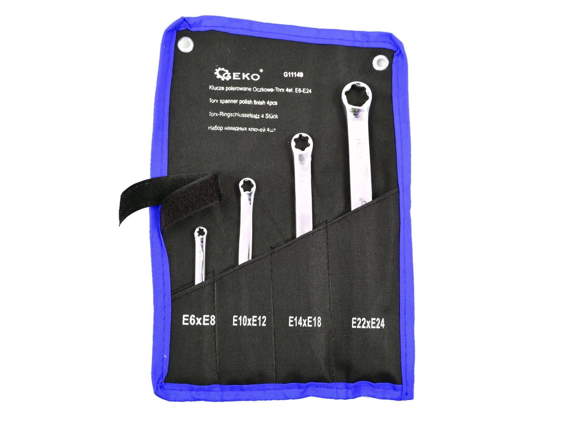 Komplet kluczy oczkowych torx w płachcie