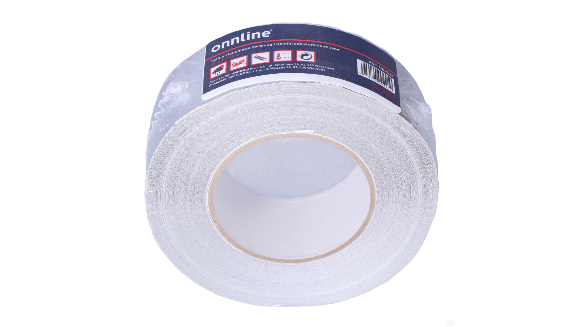 Taśma aluminiowa w rolce z etykietą
