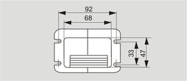 Rysunek techniczny dmuchawy z wymiarami 92 i 68