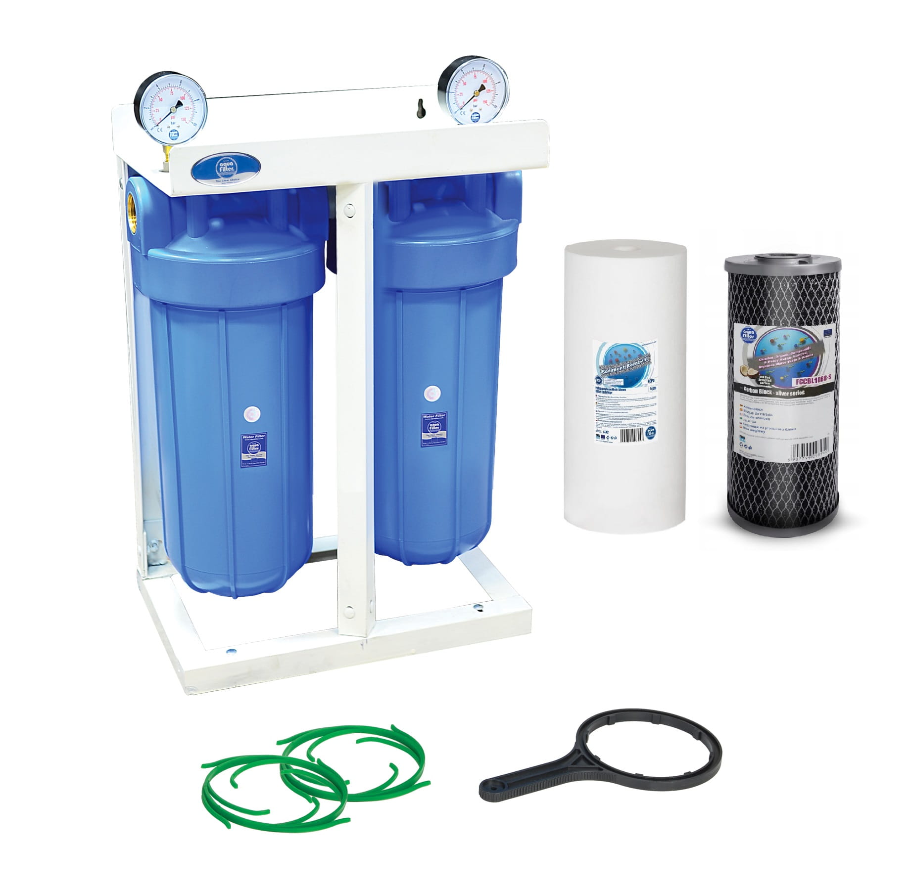 Stacja filtrów wody BIG BLUE z dwoma wkładami i kluczem