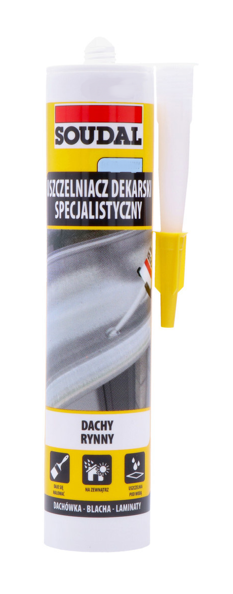 Uszczelniacz dekarski Soudal z żółtym aplikatorem