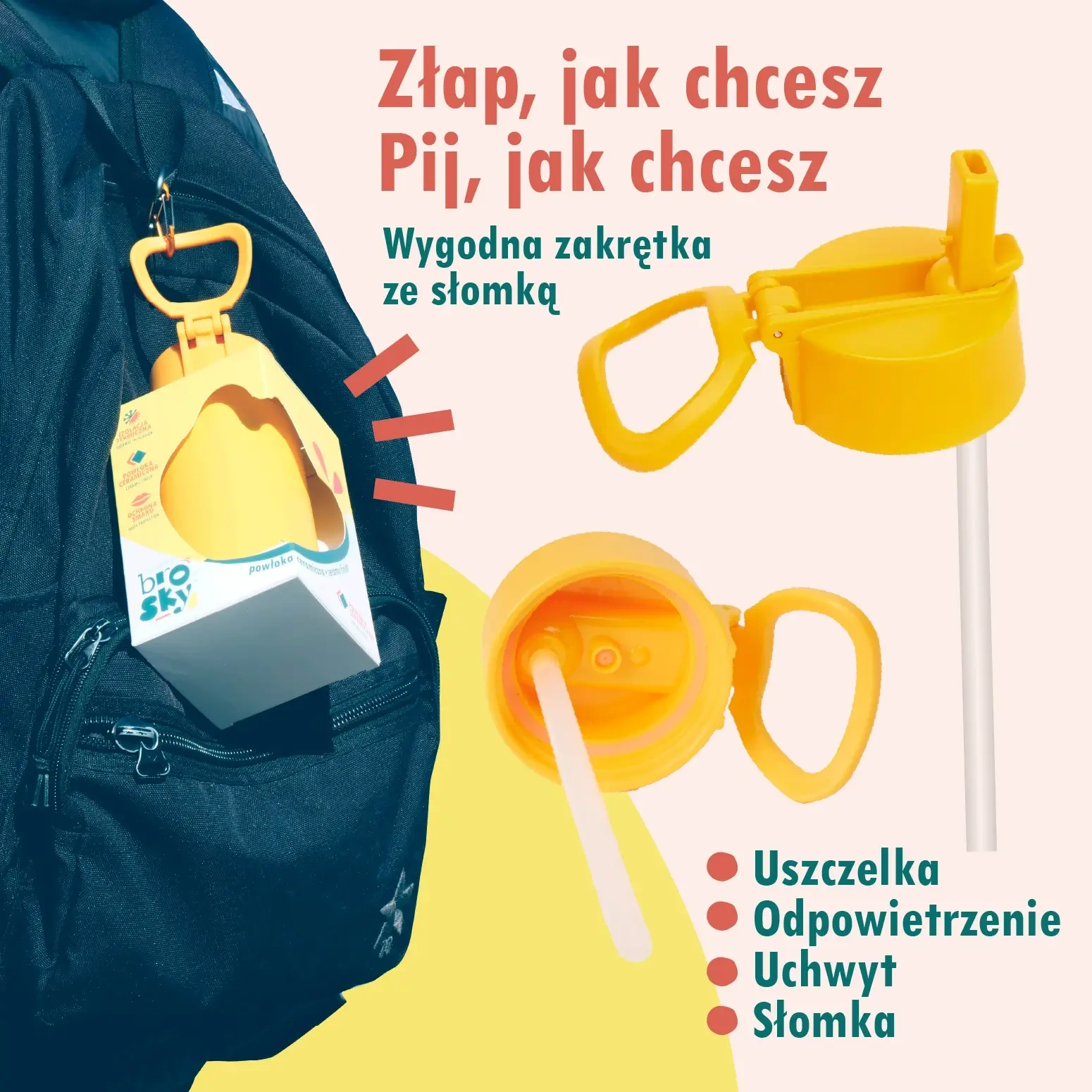 Brosky Kids bidon termiczny Safari 550 ml - wklejone