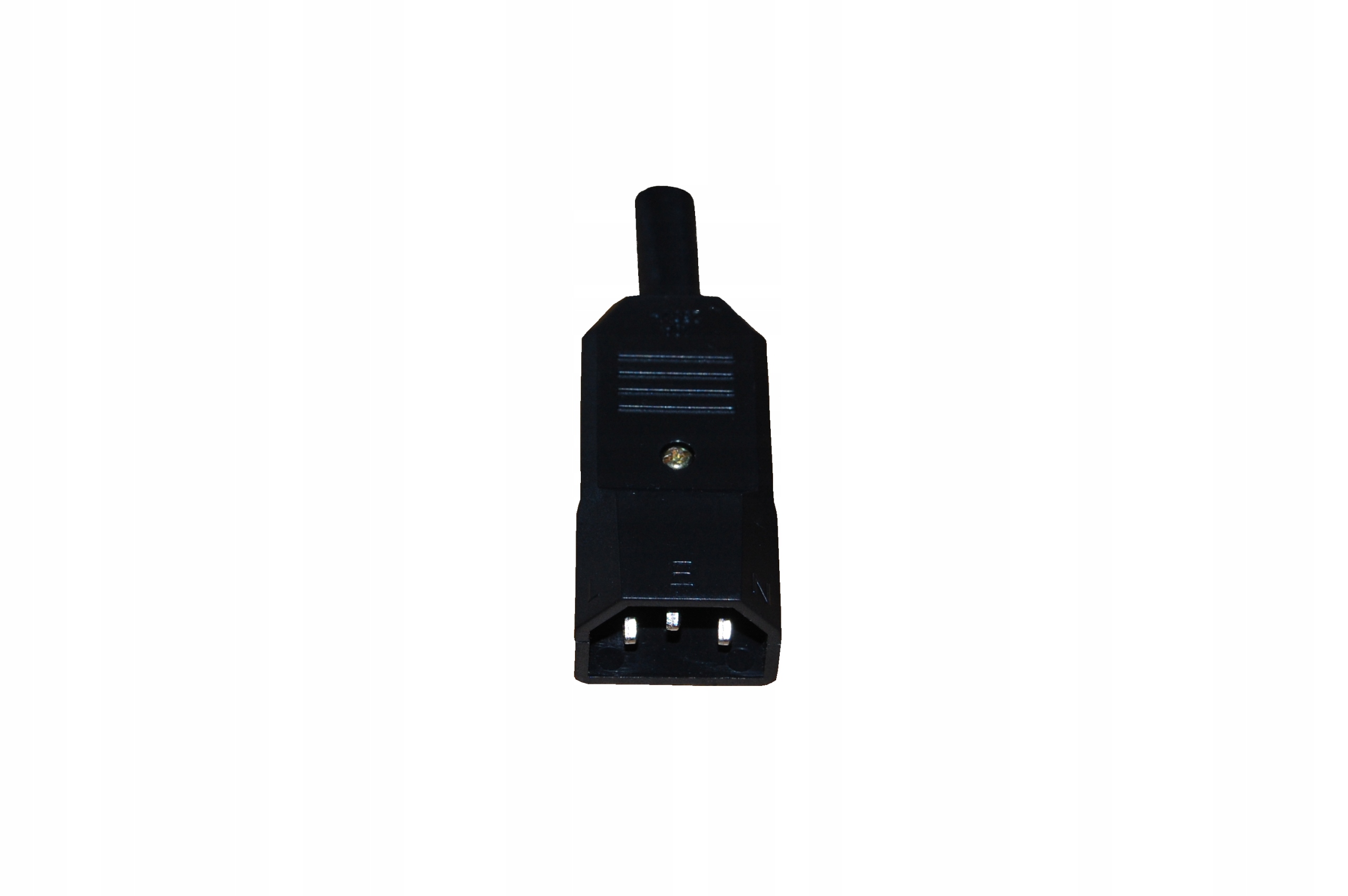 Czarna wtyczka 3-pin z przewodem