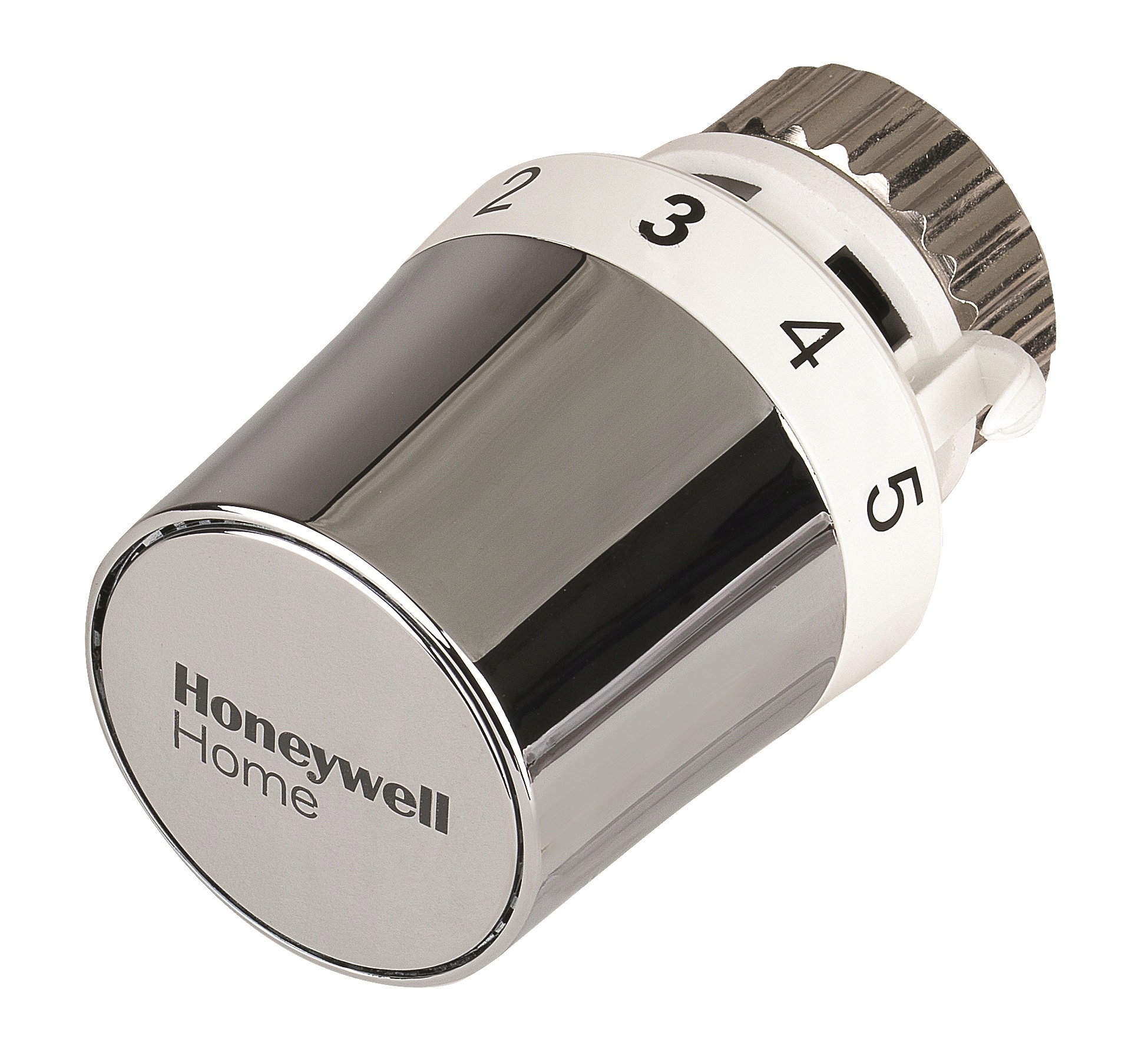Chromowana głowica termostatyczna Honeywell z numerowaną skalą