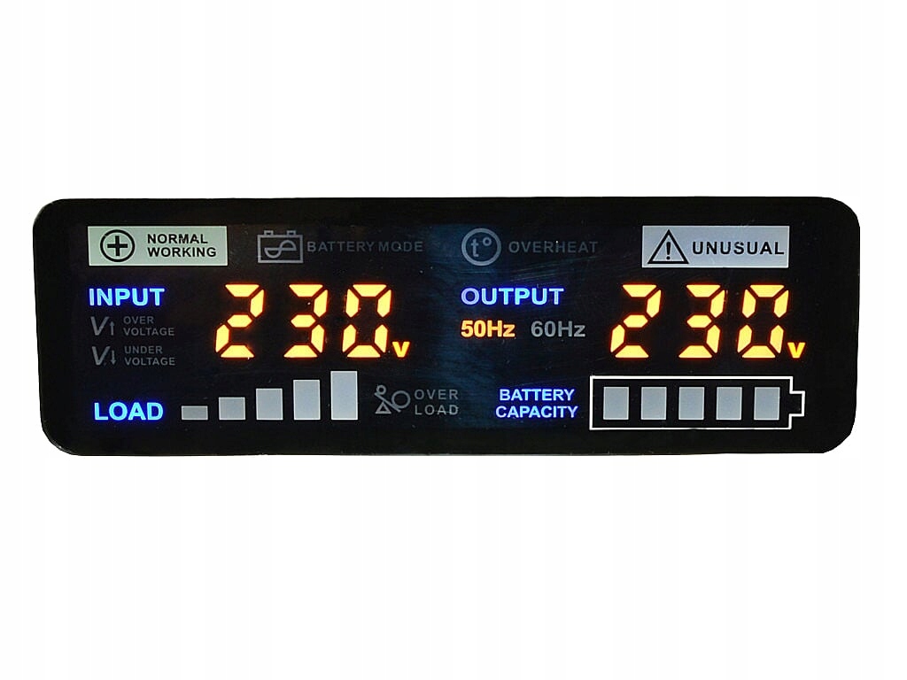 Panel wyświetlacza zasilacza awaryjnego z odczytem 230 V