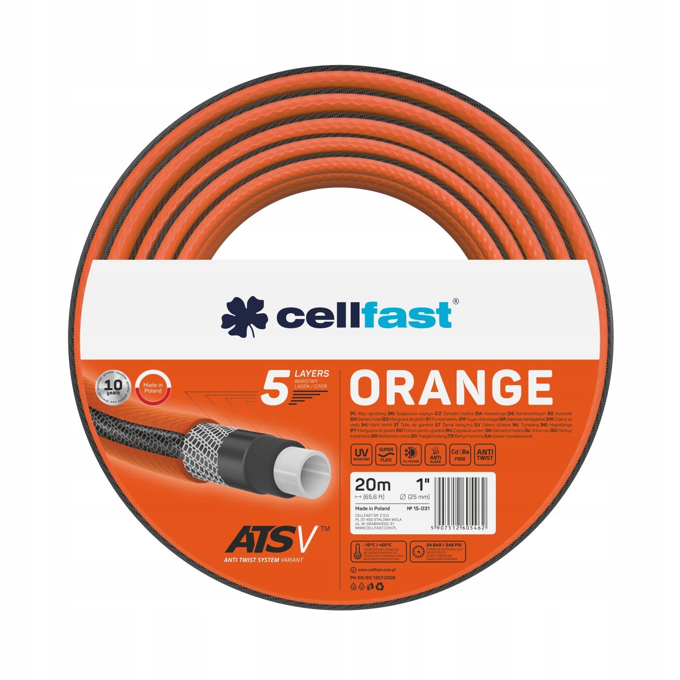 Wąż ogrodowy Cellfast Orange w okrągłym opakowaniu
