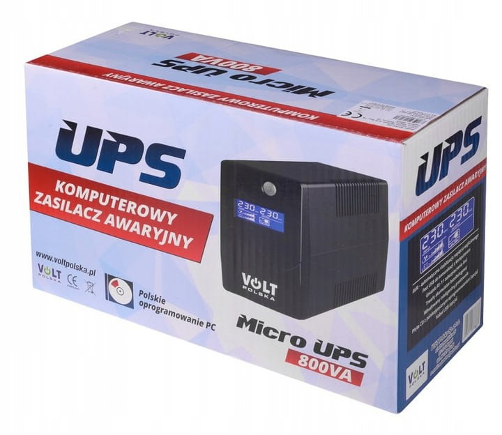 Pudełko zasilacza awaryjnego VOLT Micro UPS 800VA z nadrukiem