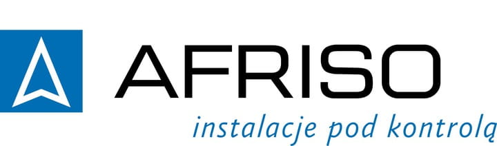 Logo AFRISO z napisem instalacje pod kontrolą