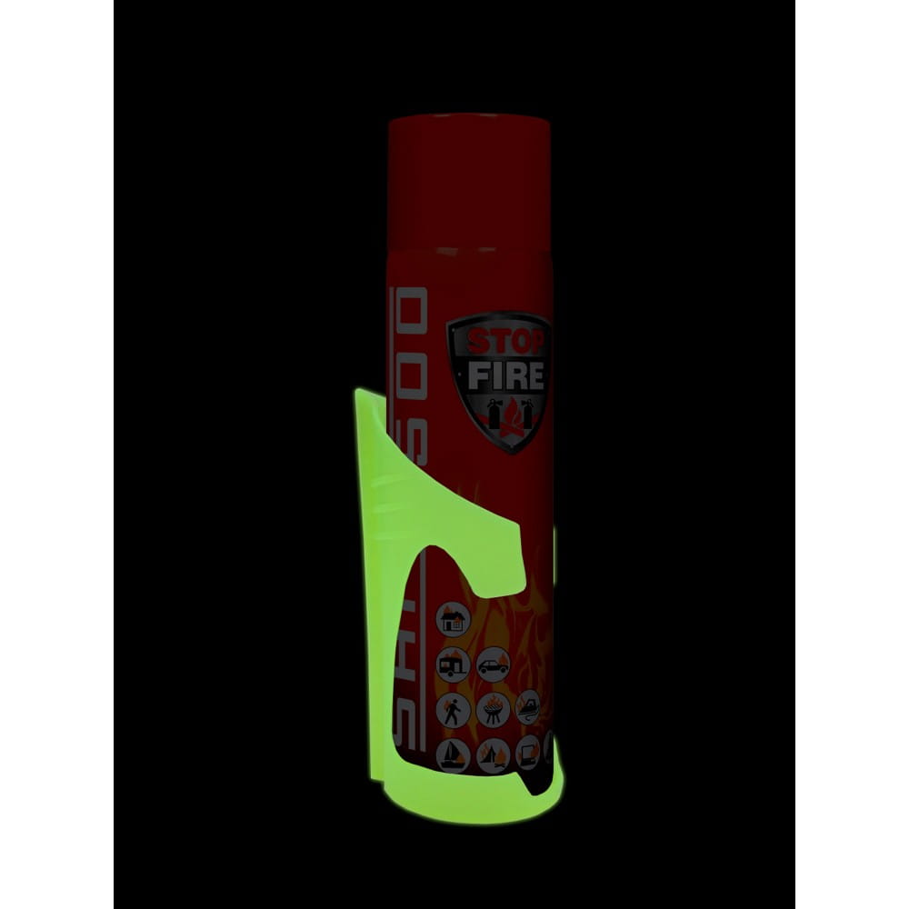 Uchwyt obejmujący czerwony spray gaśniczy