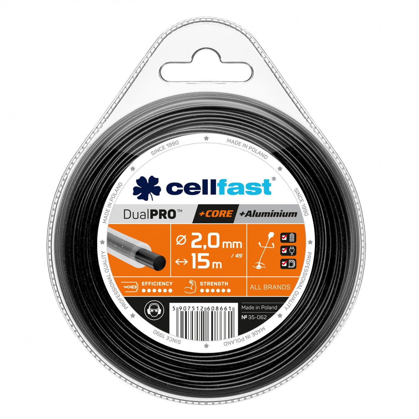 Żyłka tnąca Cellfast Dual PRO 2,0 mm 15 m