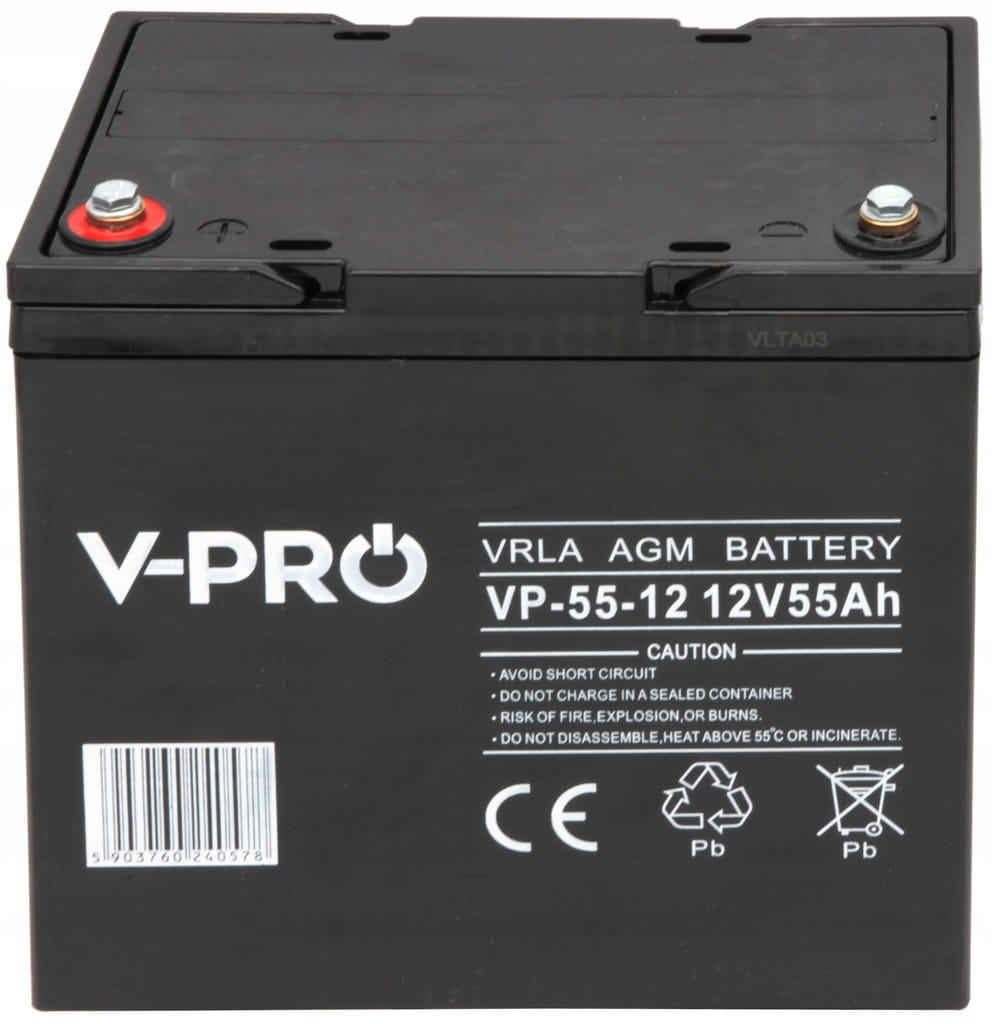 Akumulator V-PRO VRLA AGM 12V 55Ah
