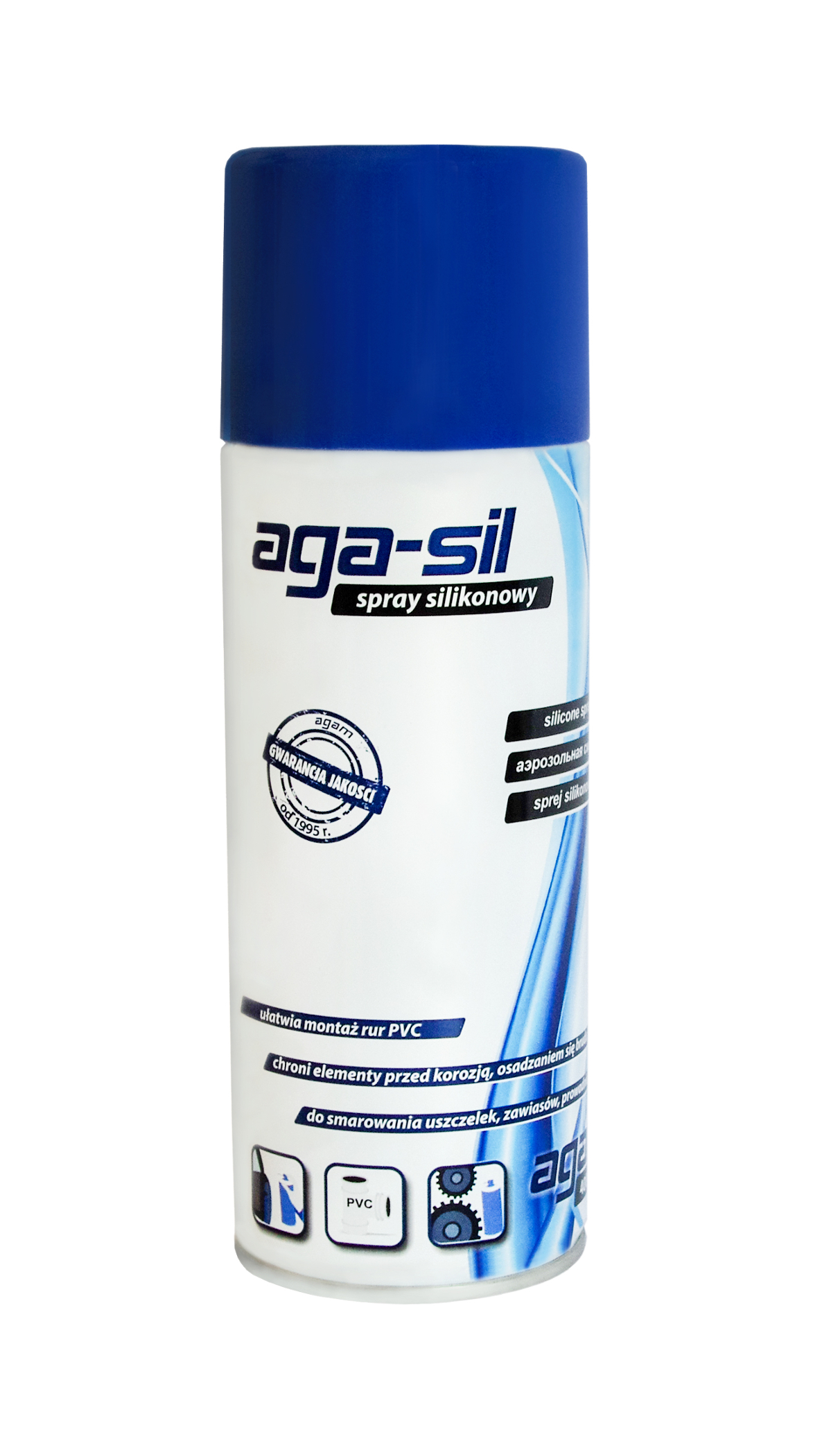Spray silikonowy Aga-sil z niebieskim korkiem