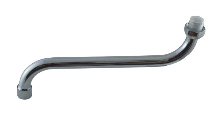 Chromowana wylewka do baterii w kształcie litery S
